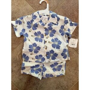 Boys' Grayson Mini Tropical Print Button-Down Shirt & Shorts Set Size 12 Months